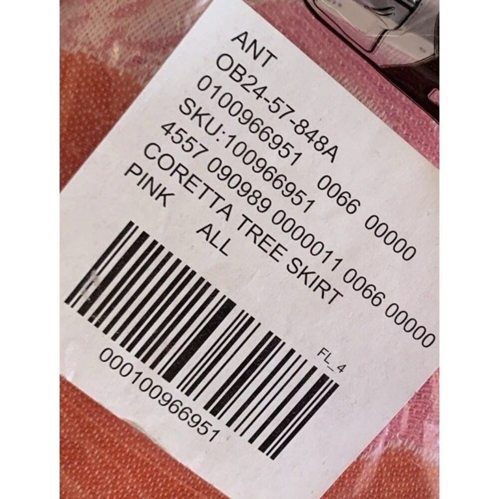 New Anthropologie Christmas Tree Skirt Coretta 60" Embroidered Beaded Pink Boho - Picture 16 of 16